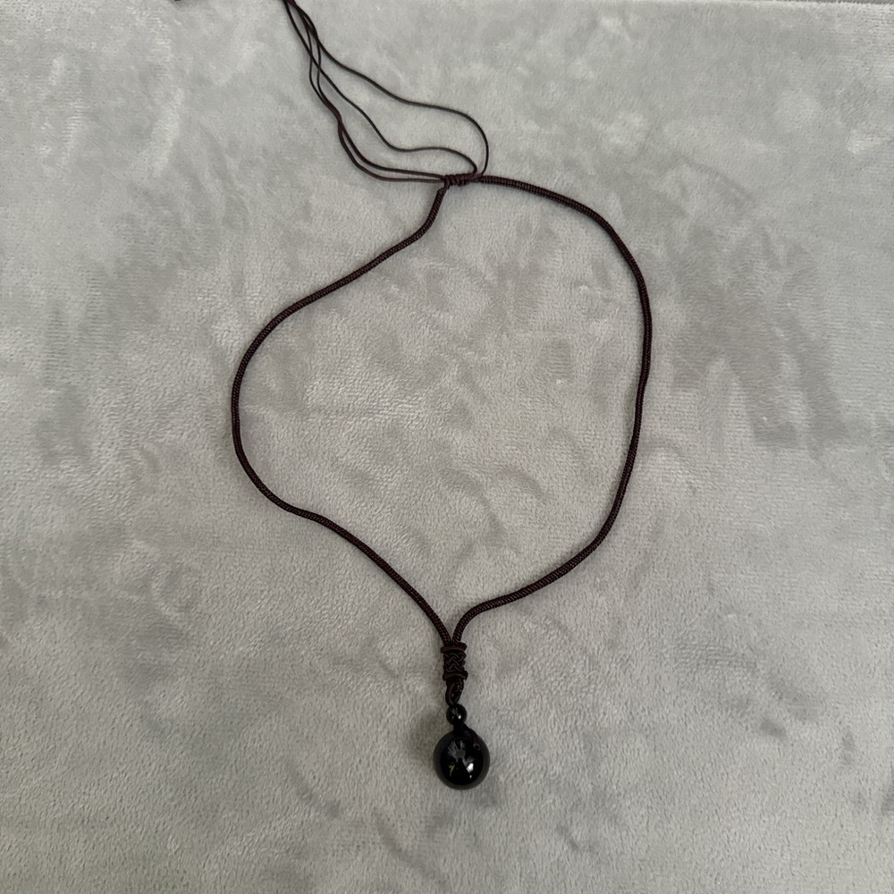 Chic Black Obsidian Pendant Necklace